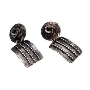 Marjorie Baer San Francisco Industrial Brutalist Metal Dangle Earrings